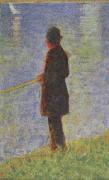 Georges Seurat Angler painting